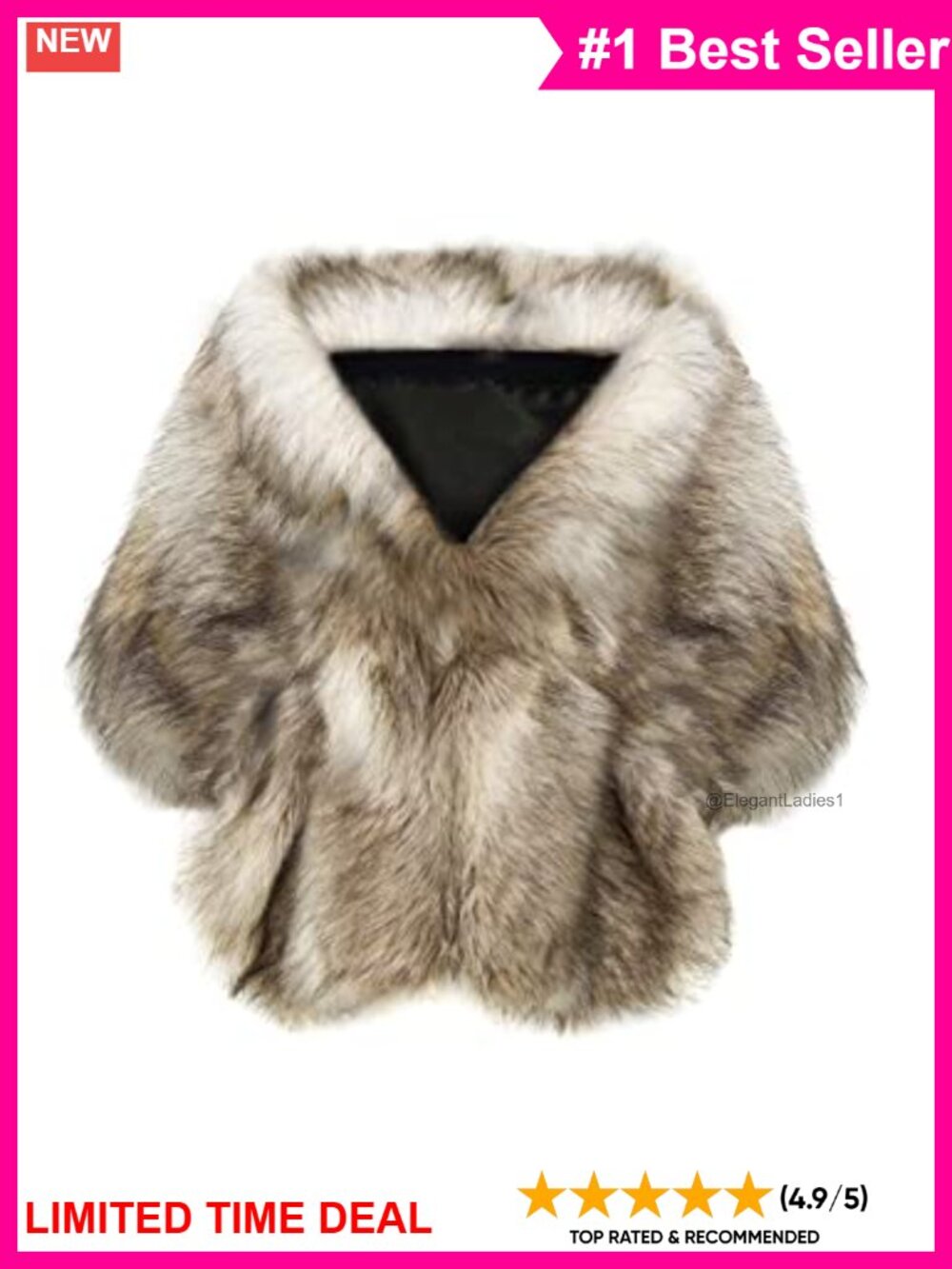 Faux Fur Collar Wrap Scarf Shawl Evening Cape Winter Cover Up